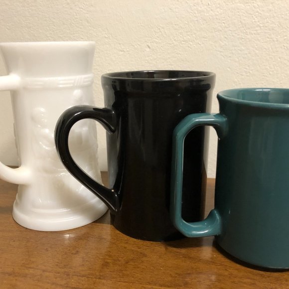 FEDERAL MILK GLASS 10 OZ.` BLACK ROYAL NORFOLK   GREEN  TANKARD STEIN MUG - Picture 10 of 14